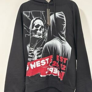 Black and Red Graphic Hoodie